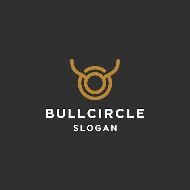 Bull circle logo icon design template