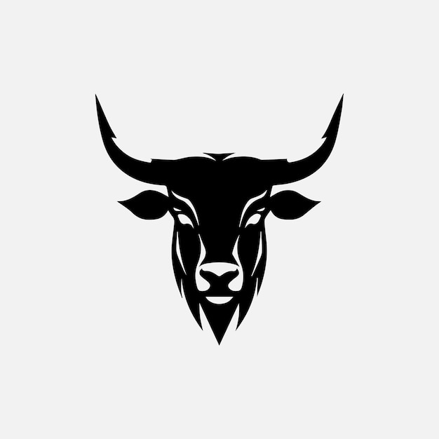 Bull Cow Angus Cattle Head Vector Icon Logo Template