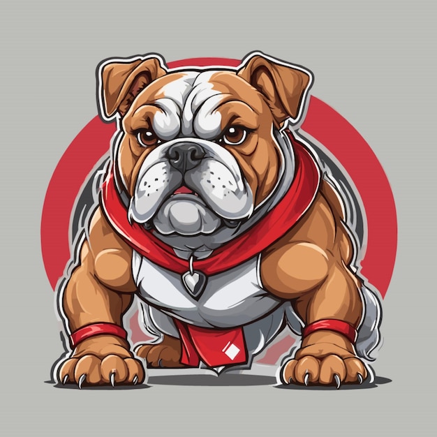 Vector bull dog esport mascot vector on a white background