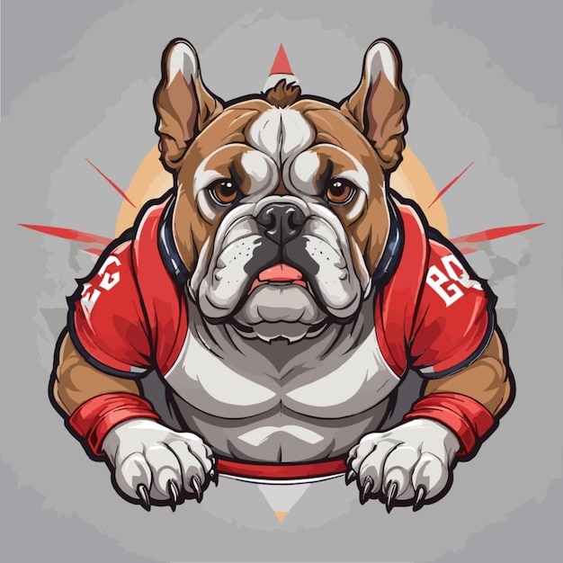 Vector bull dog esport mascot vector on a white background