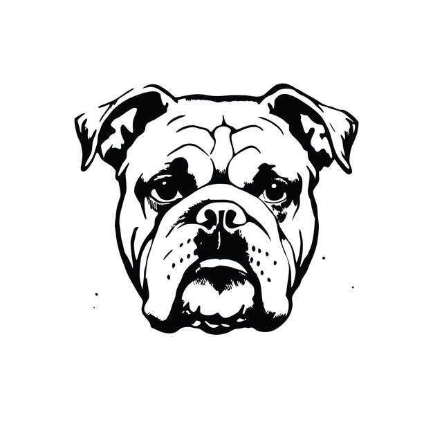 Vector bull dog stencil vector drawing illustration