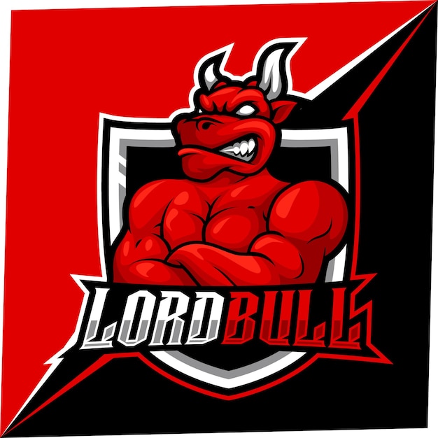 Bull esport mascot for sports and esports logo