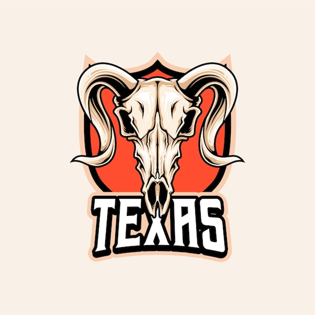 Bull Head Bone Mascot Logo Premium Template