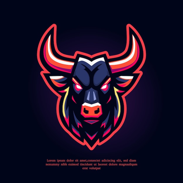 bull head esport logo vector illustration