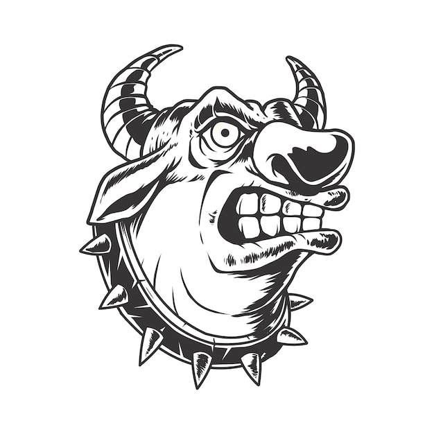 Bull Head Illustration 