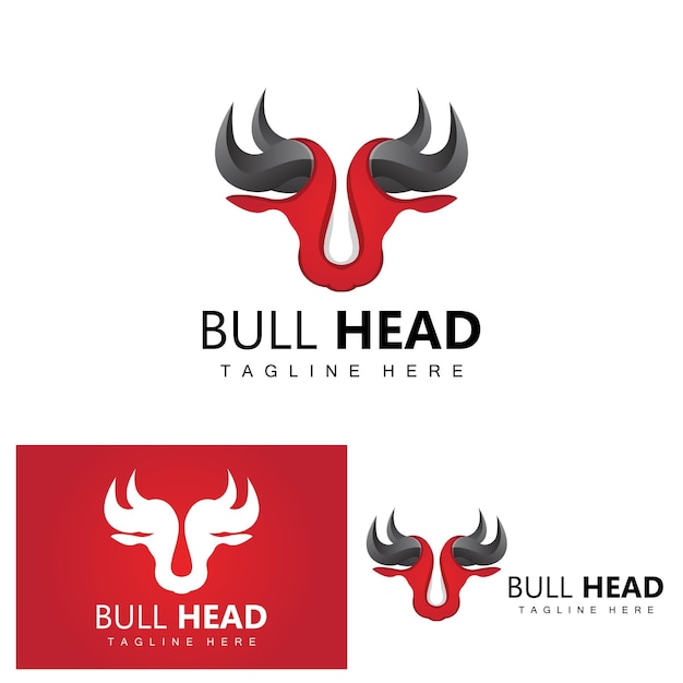 Vector bull head logo farm animal vector livestock illustration company brand icon