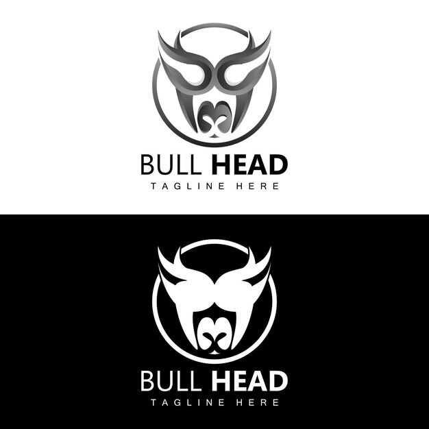 Bull Head Logo Farm Animal Vector Livestock Illustration Company Brand Icon