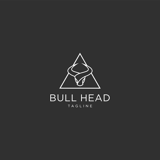 Bull head logo icon design template flat vector illustration