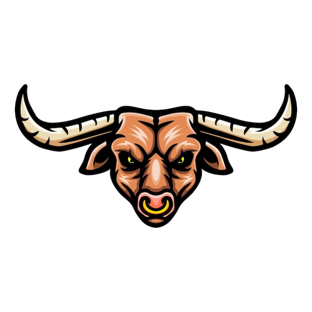 Bull head logo mascot design