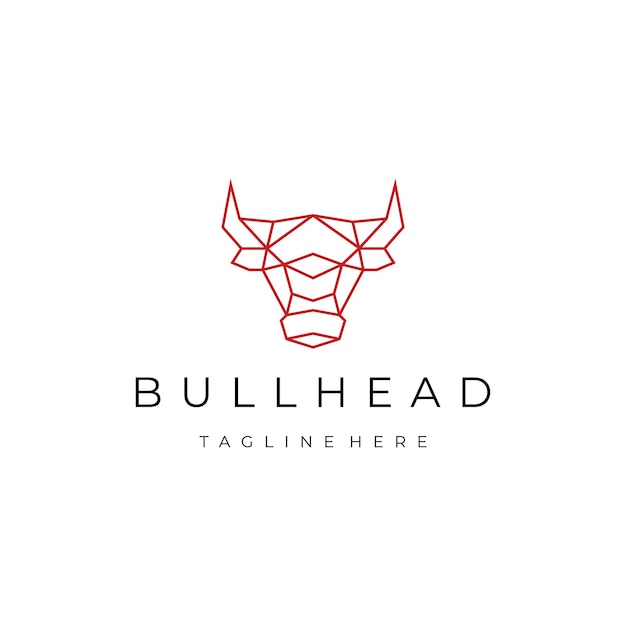 Bull head logo vector icon design template