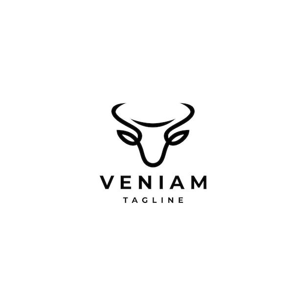 Bull head logo vector icon design template