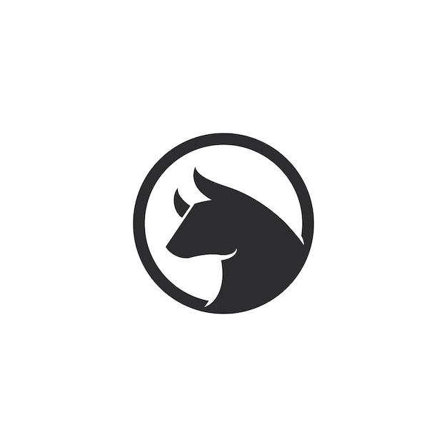 Bull head logo vector icon illustration