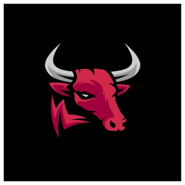 Bull head mascot esport logo character with shield for sport and gaming logo concept