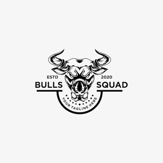 Bull head mascot logo design Vector illustration