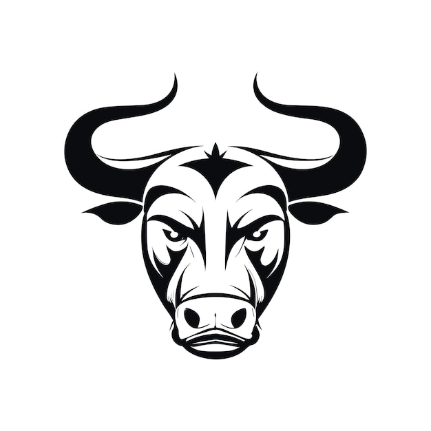 Bull head mascot silhouette