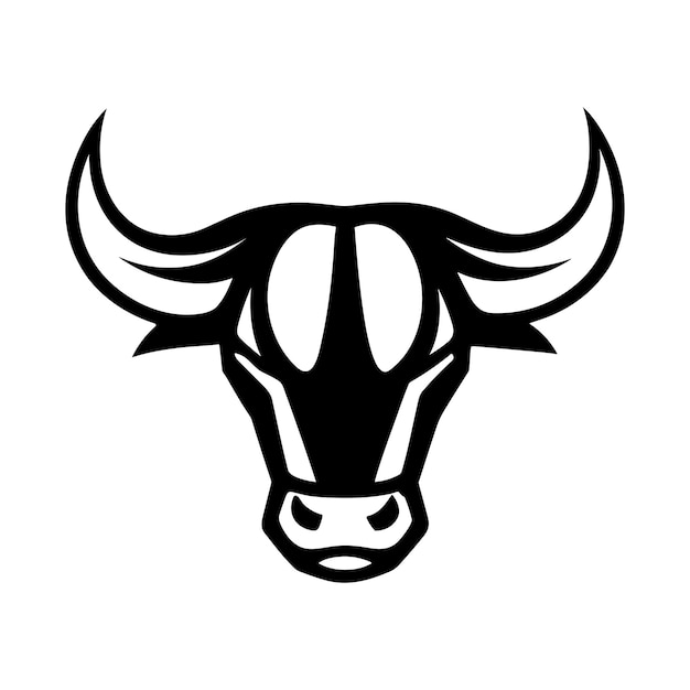 Bull head mascot silhouette