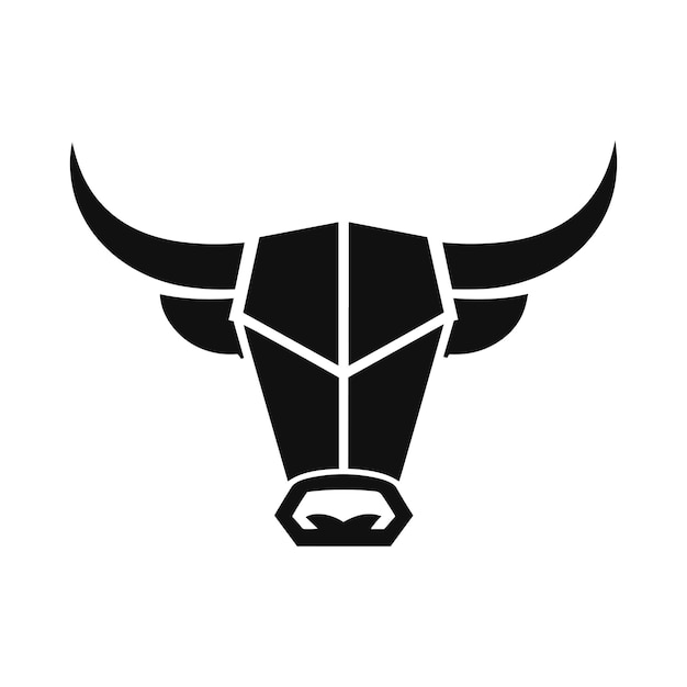 Bull head mascot silhouette