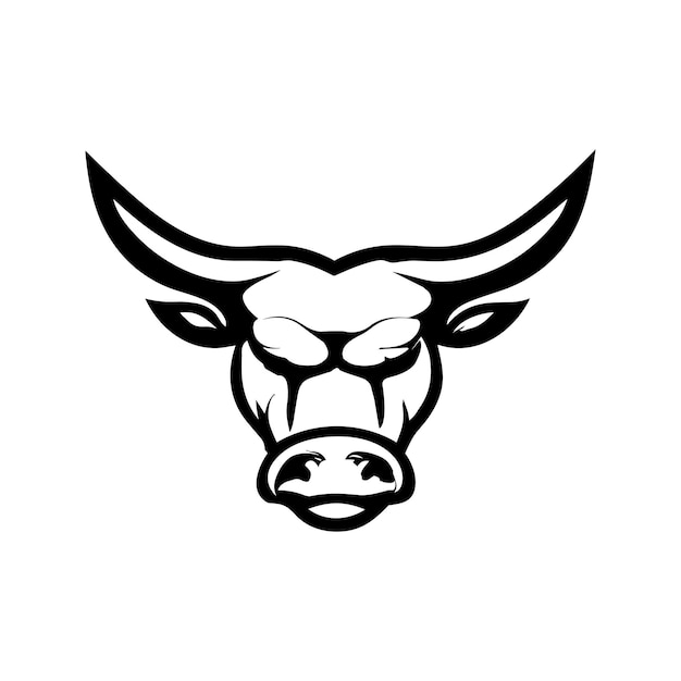 Bull head mascot silhouette