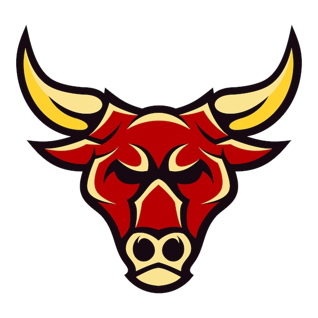 Vector a bull head with horns that says quot bull quot on it