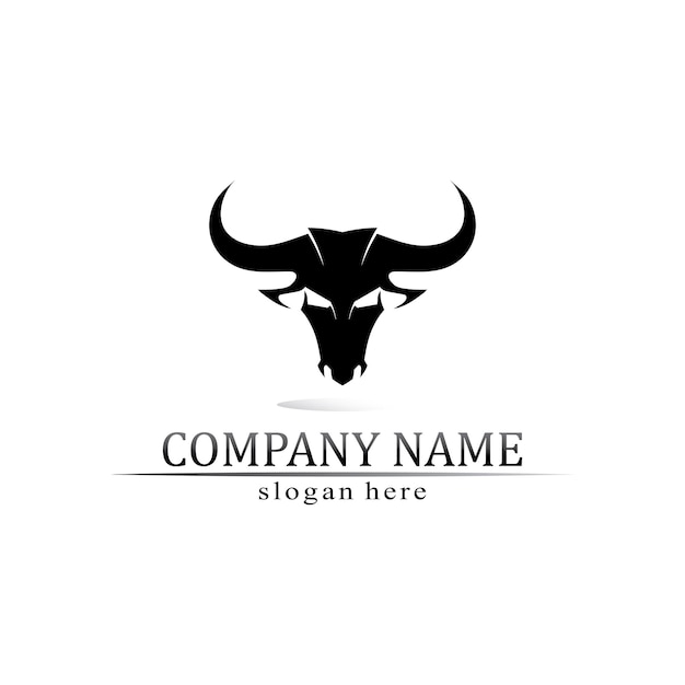 Bull horn and buffalo logo and symbols template icons app