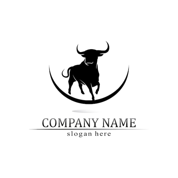 Bull horn and buffalo logo and symbols template icons app