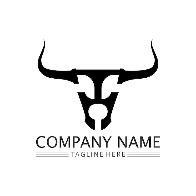 Bull horn cow and buffalo logo and symbol template icons app