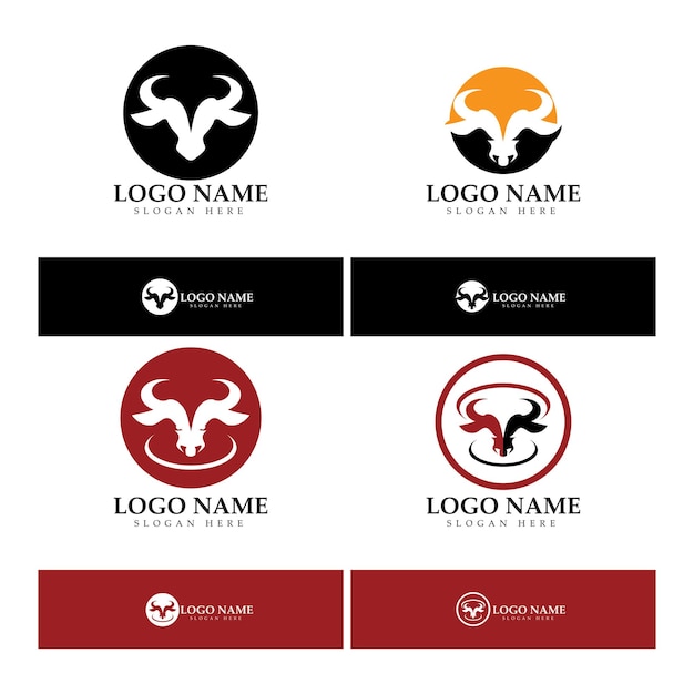 Bull horn logo and symbol template icons app