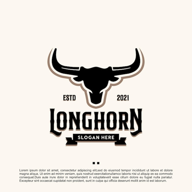 Bull horn,strong , logo design template