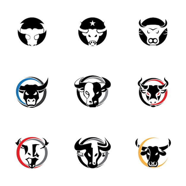 Bull HornBull head Vector Icon Logo Template Illustration Design