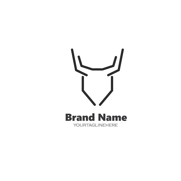 Bull line icon vector concept design template