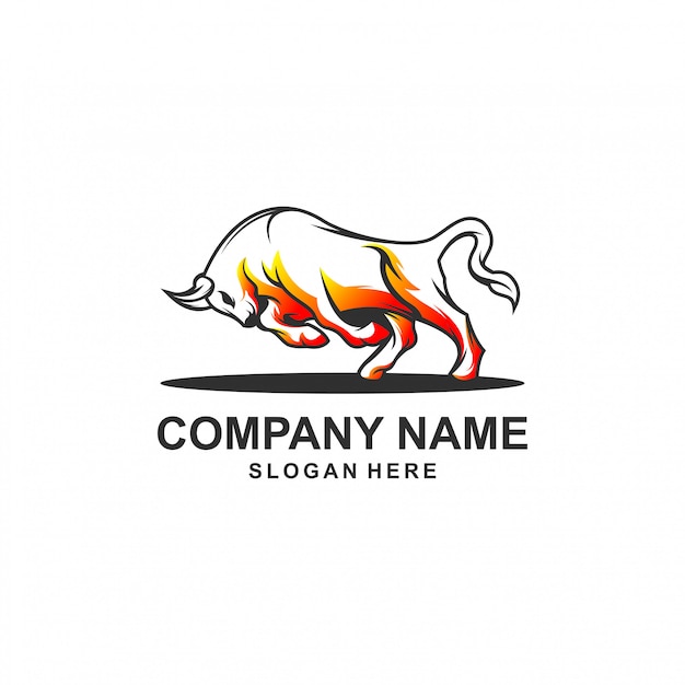 Bull logo design premium illustration