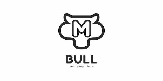 Bull Logo Design with Letter M