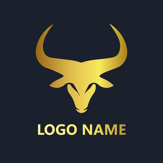 Bull Logo for multipurposes golden logo