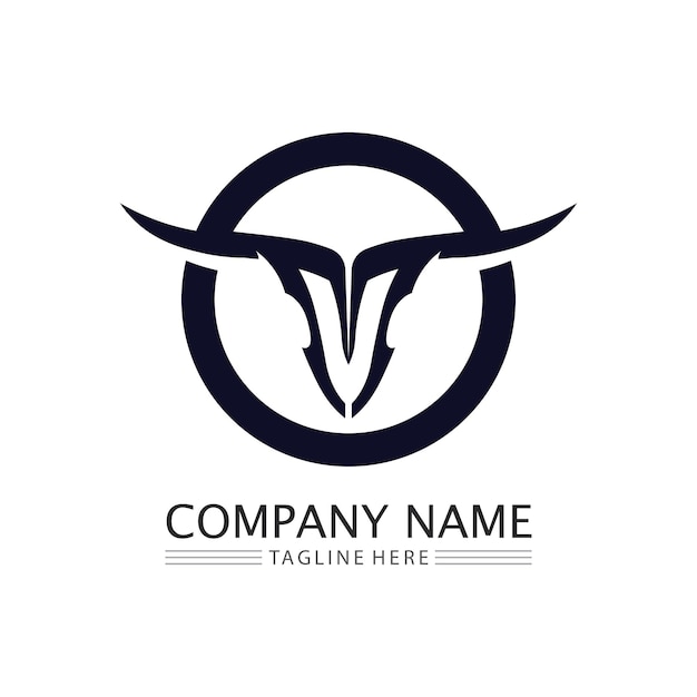 Bull logo and symbols vector template icons app