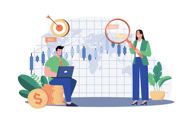 Bull Market Illustration concept on white background