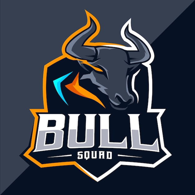 Bull mascot esport logo design