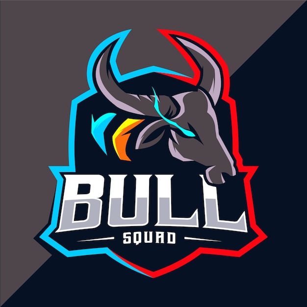 Bull mascot esport logo design