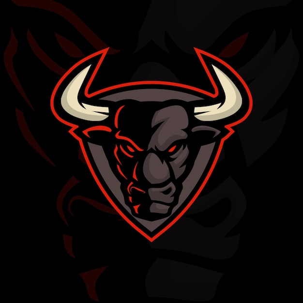 Bull mascot gaming logo design