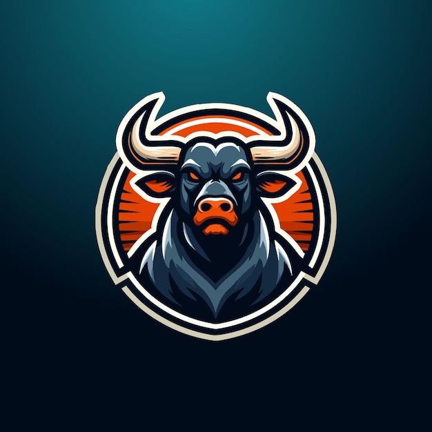 Bull mascot logo design illustration