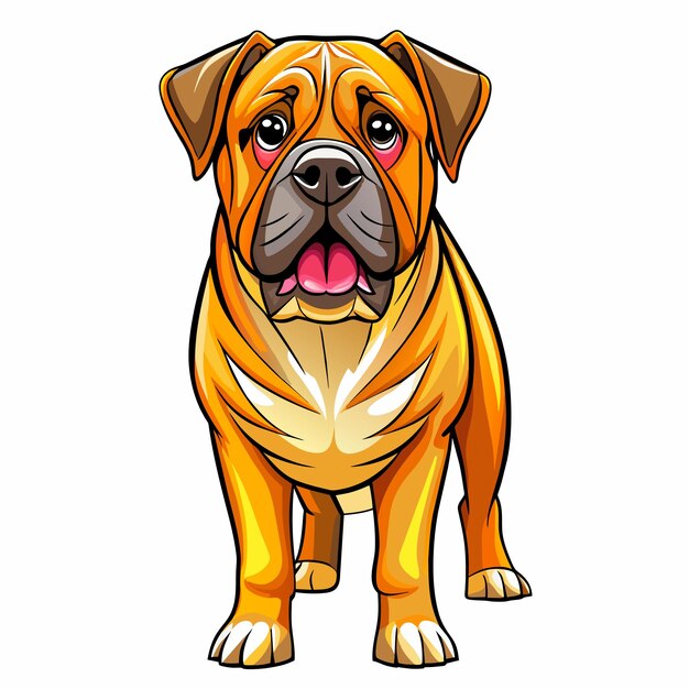 Vector bull mastiff dog vector illustration for dogthemed events