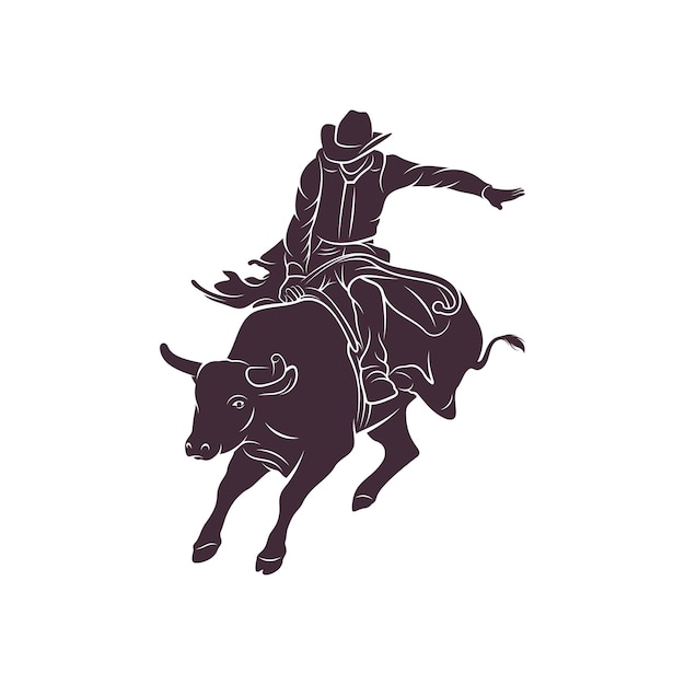 Bull Rider design vector illustration Creative Bull Rider logo design concepts template icon symbol