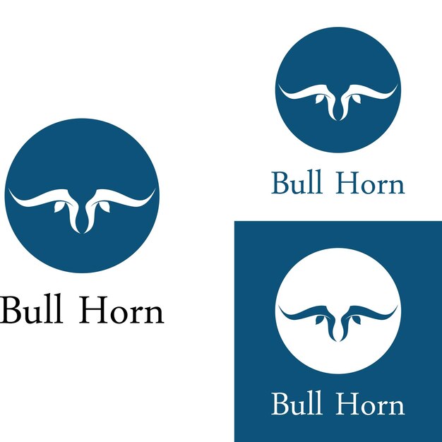 Bull's head horn logo Using a vector illustration template design concept