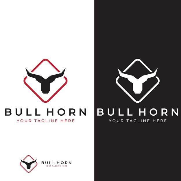 Bull's head horn logo Using a vector illustration template design concept