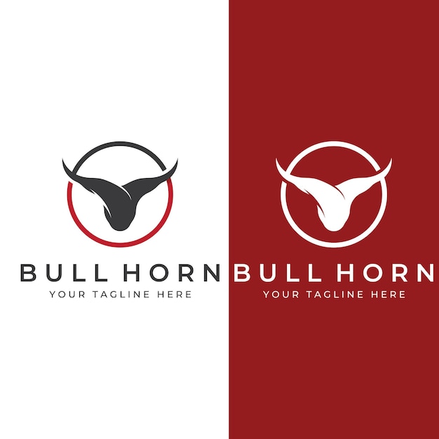 Bull's head horn logo Using a vector illustration template design concept