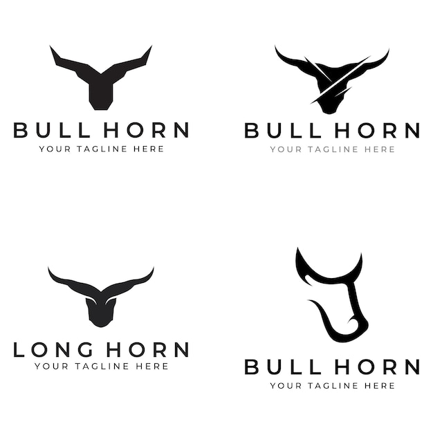 Bull's head horn logo Using a vector illustration template design concept