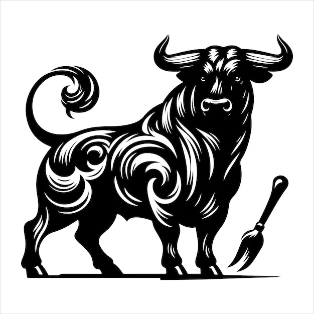 Bull vector silhouette Bull vector Bull illustration