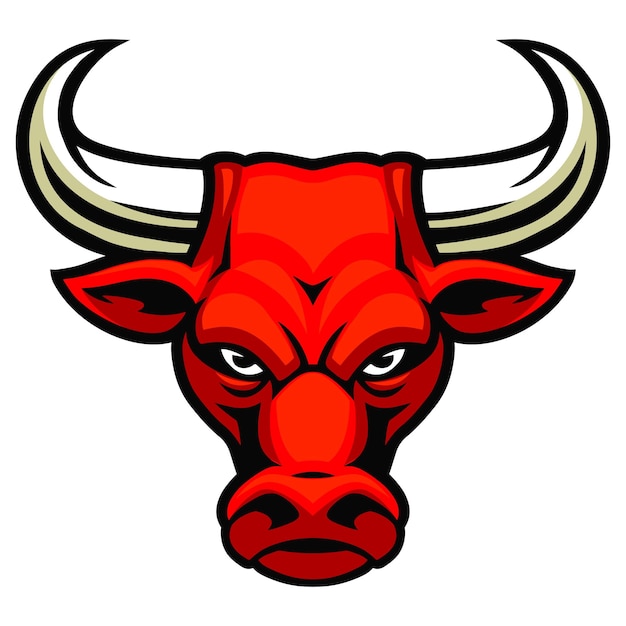 Vector a bull with horns that has the word quot horns quot on it