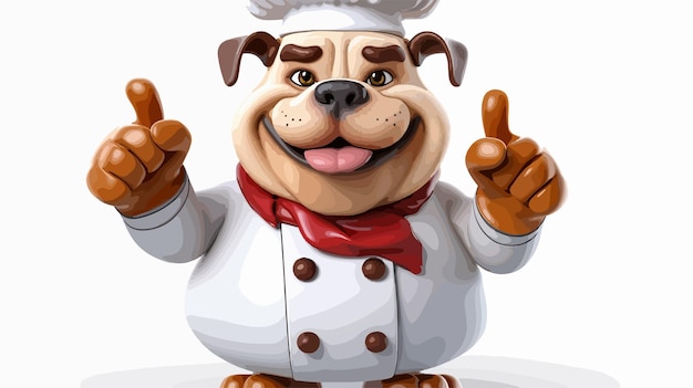 Vector bulldog chef mascot cartoon character professional and creative illustration