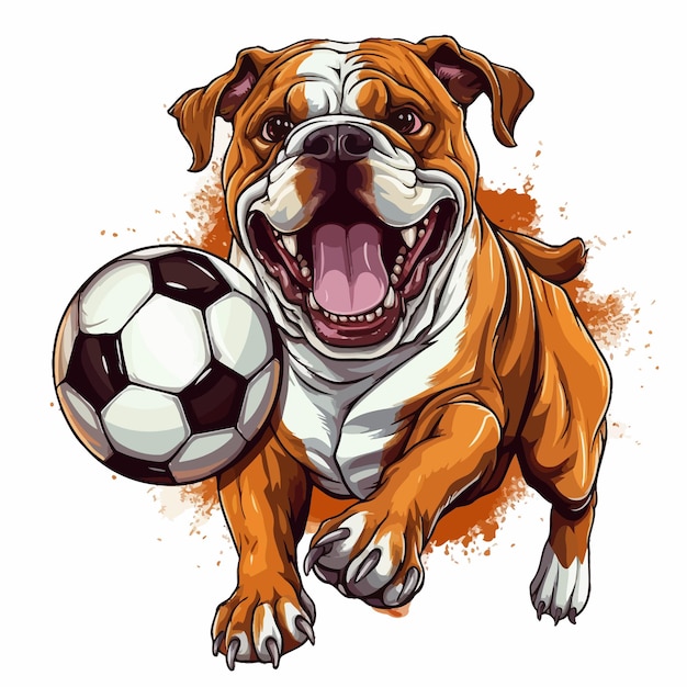 Bulldog_Dog_Soccer_Football_Ball_Sports