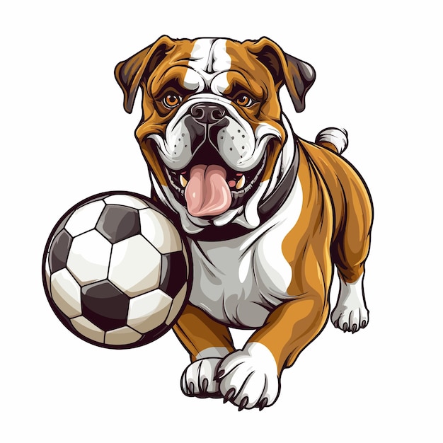 Bulldog_Dog_Soccer_Football_Ball_Sports